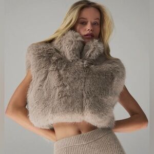 Opulent faux fur cropped vest